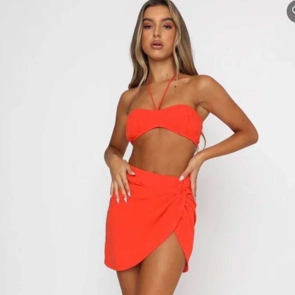 White Fox Boutique Bright Orange Mini Skirt